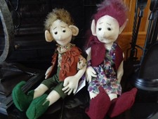 Hand made by Sally B Bramble and Brownie one off fantasy elf plush dolls