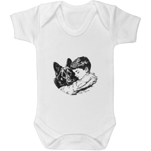 Sleeping boy with german - boy,