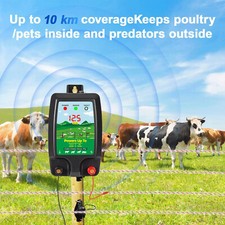 10km Electric Fence Energiser 12v Battery Powered 1.5J-2J Horse Fencing Kit HOT