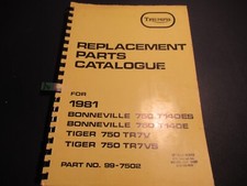 Triumph 1981 Bonneville T140ES T140E Tiger tr7v  Parts Book Manual catalogue A54