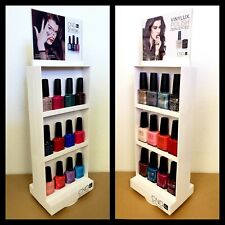CND SHELLAC VINYLUX WHITE SALON SPINNER DISPLAY RACK Holds 24 Polish Bottles NIB