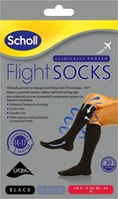 Scholl Flight Socks, Black UK