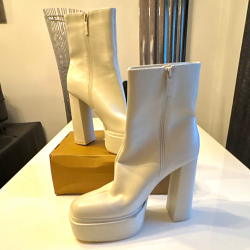 Zara ivory leather - leather, boots