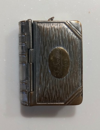Antique vesta case and stamp - vesta,