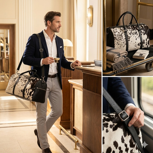 Real cowhide duffle bag - real,
