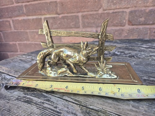 Vintage brass fox letter rack - letter,