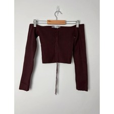 Zara Off-Shoulder ruched brown