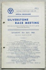 SILVERSTONE 31 Jul 1965 VINTAGE SPORTS CAR CLUB RACE MEETING Official Programme