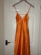 Zara Orange Satin Maxi Dress