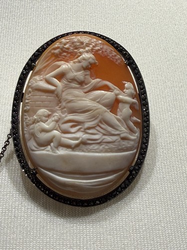 Antique silver shell - shell, cameo