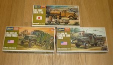 Set of 3 Hasegawa 1/72 scale WW2 Trucks - Cargo, Gasoline, Fuel - plastic kits