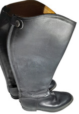 Regent Black Leather Riding Boots Made In England UK Size 6 (40cm Calf)