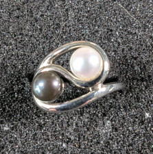 Silver Tone Black & White