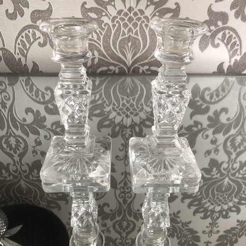 Two crystal glass candlestick - two,