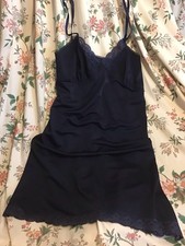 SLENDERELLA 16 NAVY FULL SLIP PETTICOAT TRADITIONAL VINTAGE LINGERIE UNDERWEAR