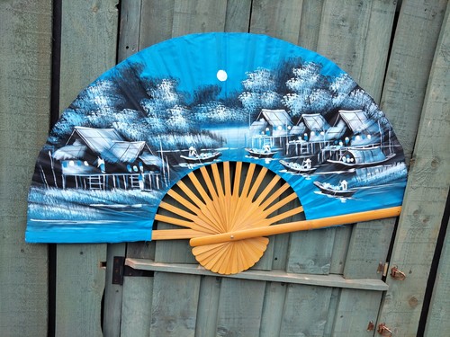 Large chinese painted bamboo - chinese,