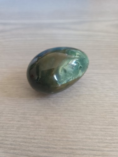 Polished green moss - agate, or