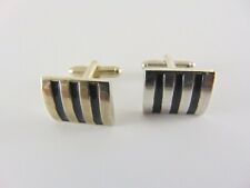 Pair Vintage Silver Tone Mens Metal Cufflinks - wedding party - going out