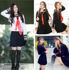 Hot Japanese High School Girl Sailor Uniform Cosplay Costume Dress Halloween