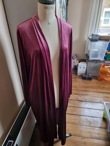 Lilac pink velour long duster - pink,