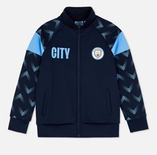Manchester City Tracksuit Top Boys 9 10 Years Kids Official RETRO Track Jacket