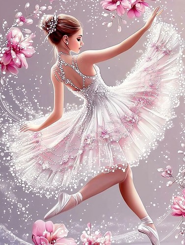 Dancer flowers diamond art - dancer,