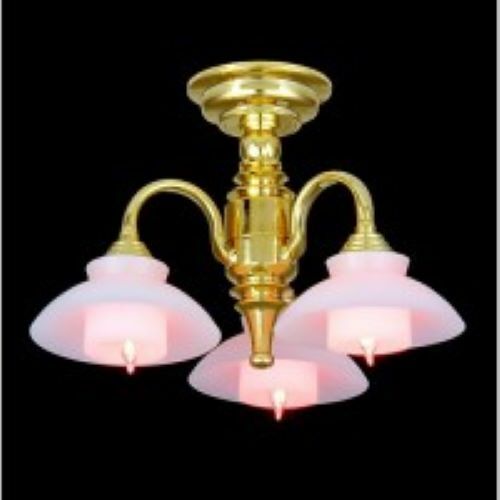 Dolls house chandelier brass - chandelier, 3