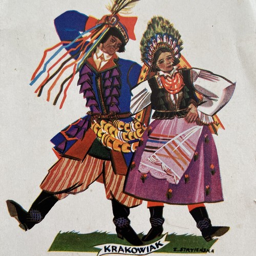 Postcard poland krakowiak - poland,