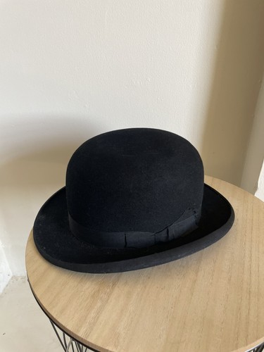 Vintage black bowler - bowler, felt