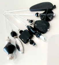 7 x Vintage Bead Hat Pins