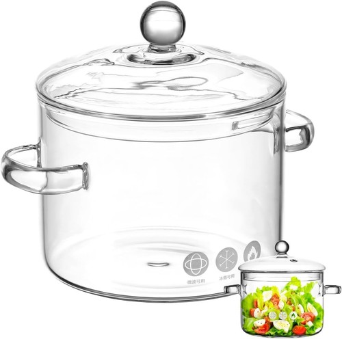 Glass saucepan with cover - glass,