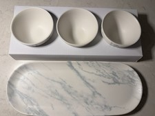 Boxed Belleek Living Marbled Trio Serving Set - BNIB
