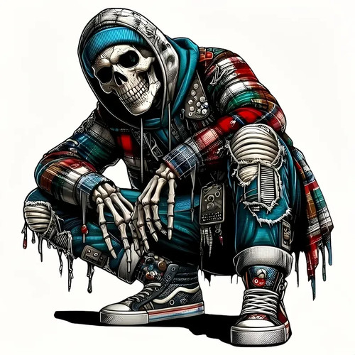 Hip hop skeleton diy - iron, on