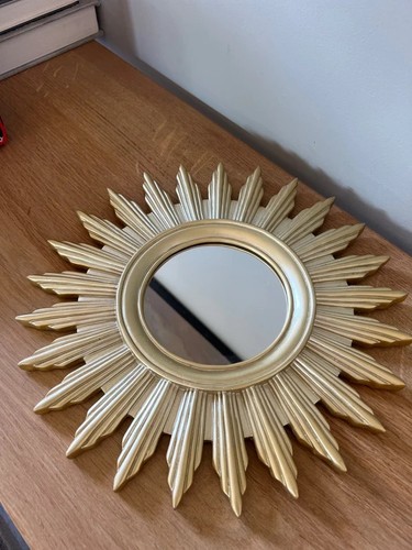 Gold sunburst mirror 30cm wall - gold,