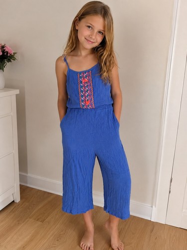 Monsoon girls blue embroidered - girls,