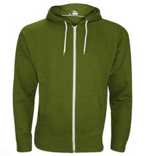 New Mens Plain Fleece Zip Up