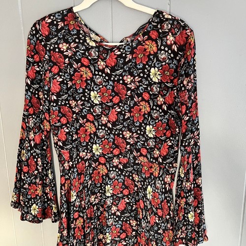 Floral bell sleeves - dress, ae