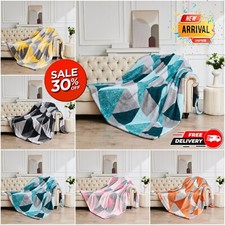 Teddy Fleece Geometric Throw