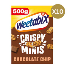 Weetabix Crispy Minis Chocolate Chip Cereal 500g X10 Boxes