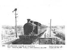 PAMLIN PRINTS POSTCARD STEAM TRAIN 1949 NUTFIELD UNUSED VERY GD MINT