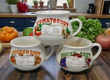 Vintage Soup Recipe Mugs Set