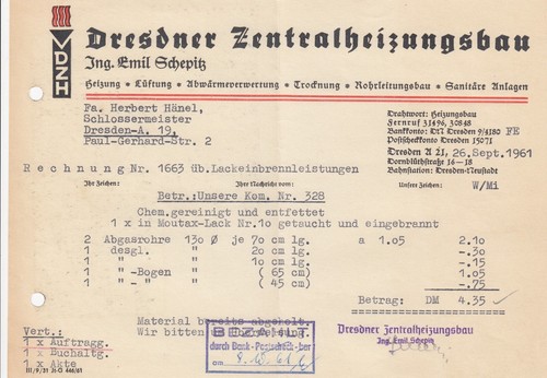 Dresden letter 1961 - letter, 1961,
