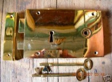 ~LARGE SOLID BRASS GEORGIAN STYLE RIM LOCK~~RIGHT & LEFT HAND AVAILABLE~