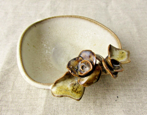 Handcrafted pottery dish with - pottery,