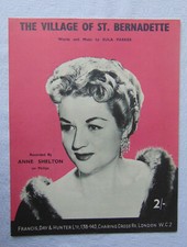 Vintage Sheet Music The Village Of St Bernadette Anne Shelton Free Postage 