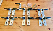 1921 Art Deco Bakelite Door Handles & Alluminum Back Plates x 13 (6 1/2 pairs)