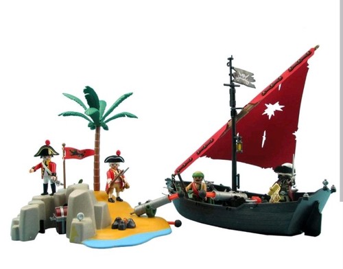 Playmobil 5646 boat - and, island