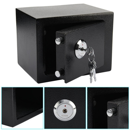 Black solid steel safe - black,
