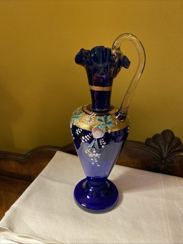 Cobalt blue glass ewer - glass,