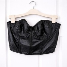 Black Faux Leather Corset Top